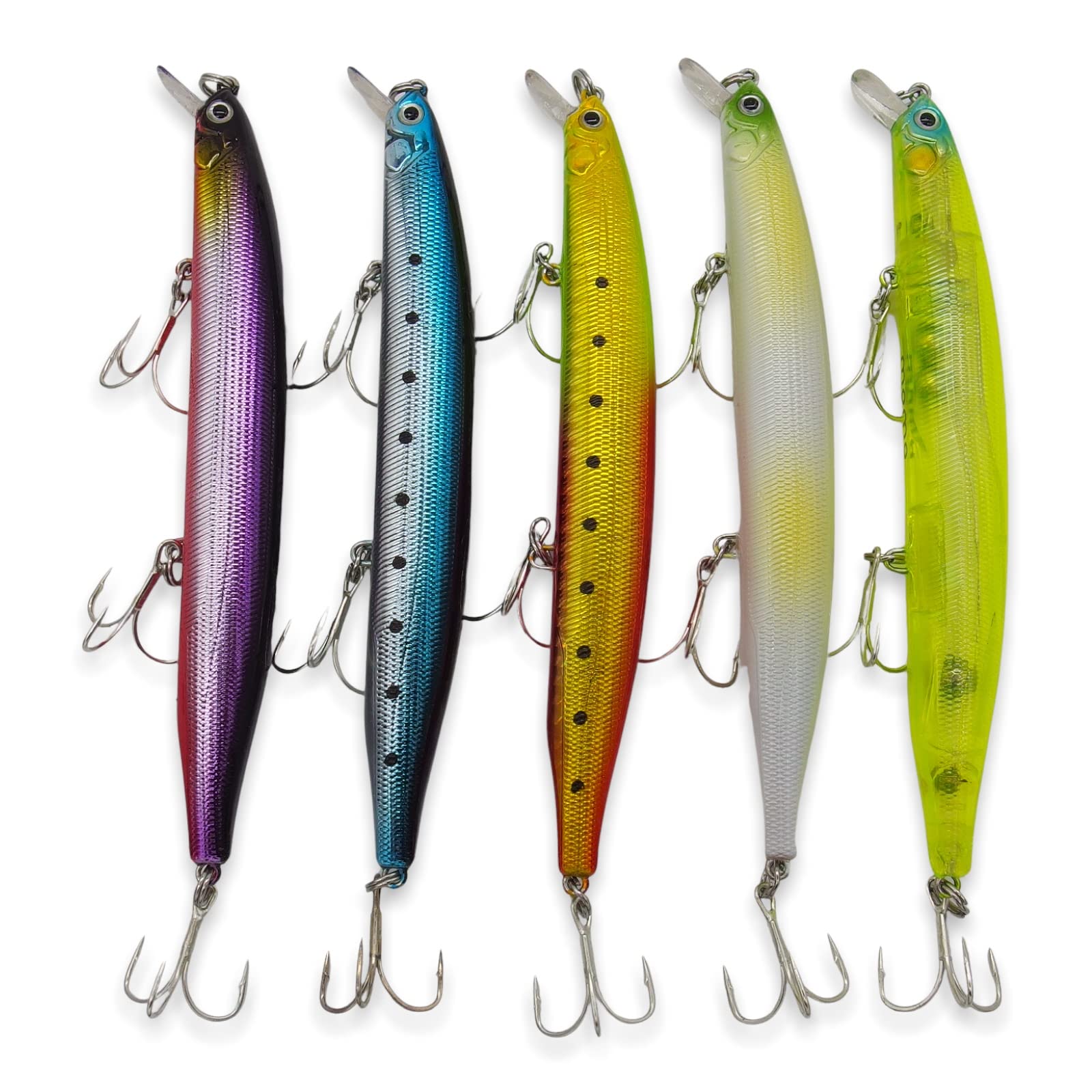 momolures Bass Lures Triple Weight Sinking Minnow 130S 21g sea fishing lure (5pcs Assort)