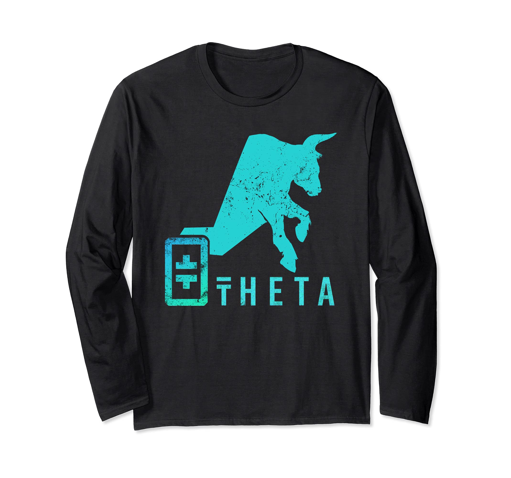 Theta to the Moon Tee, THETA Crypto Coin Bullrun Blockchain Long Sleeve T-Shirt