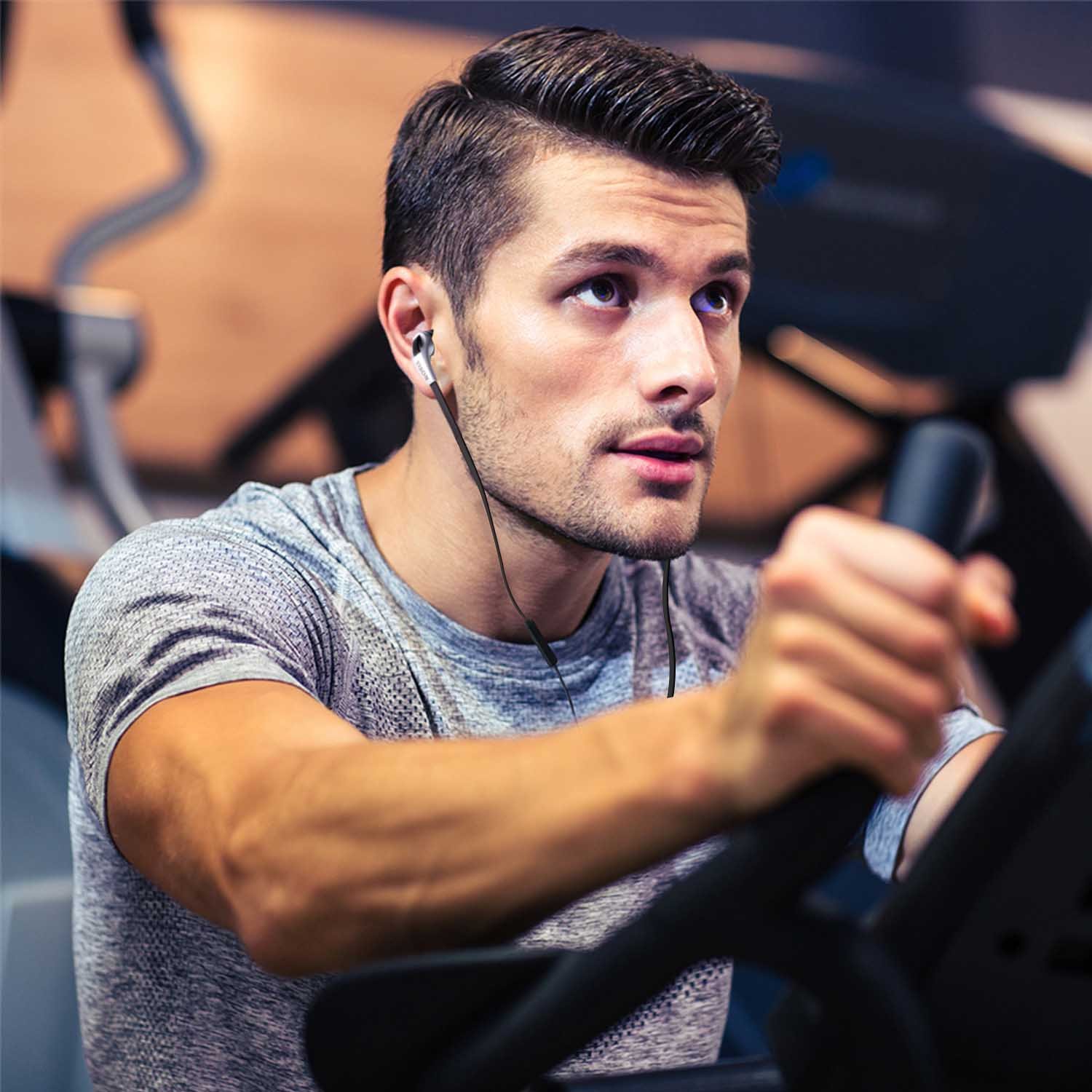 Earphones Fashion, In Ear Earbuds, Noise Isolating Lightweight Wired 3.5MM Headphones with Microphone Control, Stereo Earbuds For Ios and Android,Laptop and MP3/4 Music Players(Black/Silver)