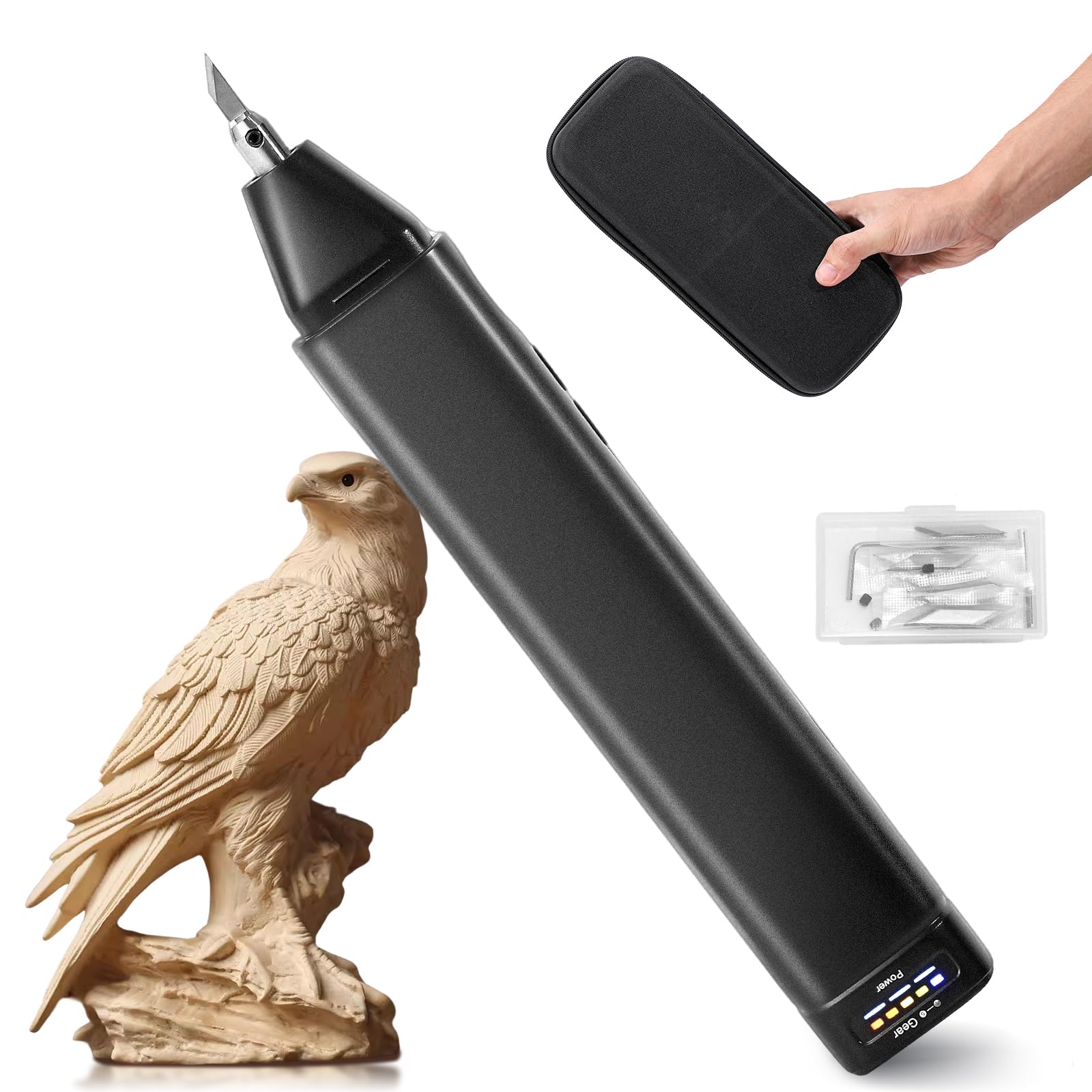 Photo 1 of Bonvoisin Ultrasonic Cutter Knife Crodless Handheld 30W 40KHz with Rechargeable Battery, 50 Replacement Blades for Plastic, Acrylic, Carbon Fiber Sheets, Thin Circuit Boards, 3D Printed Models