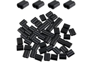 Antrader Aluminum Crimping Loop Sleeve,3/16" Cable Crimps Wire Ferrules for Crimping Wire Rope Cable,50Pcs,Black (M5)