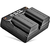 BM Premium 2 Pack of LP-E6NH High Capacity Batteries and Dual Bay Battery Charger for Canon EOS R EOS R5 EOS R6 EOS R6 II EOS