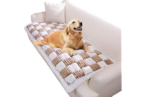 LONKEEN Dog Couch Cover Protector - Durable,Anti-Slip，Couch Cover for Dogs Washable-Pet Friendly Sofa Cover for Large Dogs ，Protects Sofa from Pets(27.6X70.9In,Light Coffee)