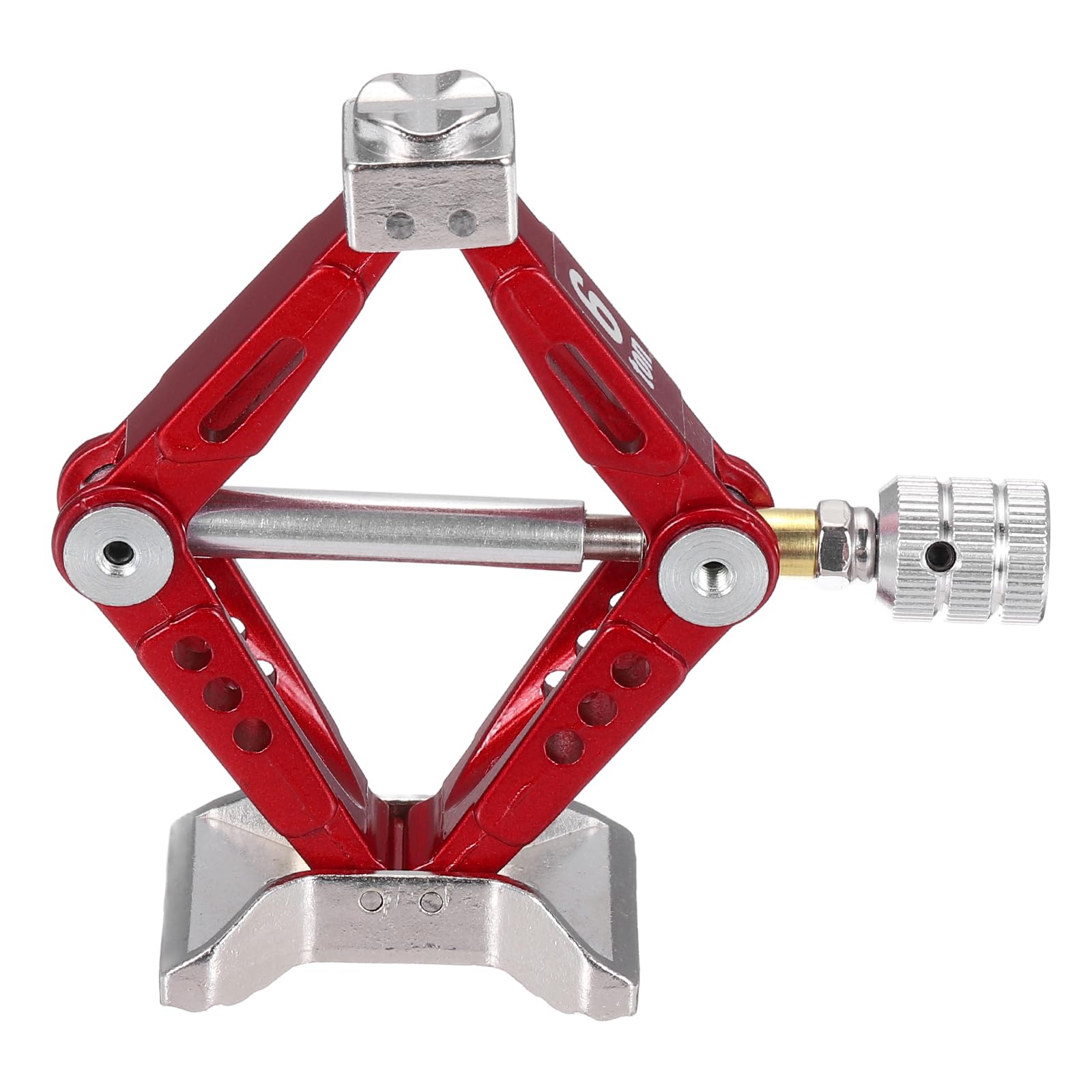 sourcing map RC Car Jack Stands, 1/10 1/8 RC Scale Jack Toy Stands 6 Ton Metal Toy Accessories Decoration Simulation for SCX10 D90 CC01 Rc Truck Crawler Car, Red, 1 Pcs