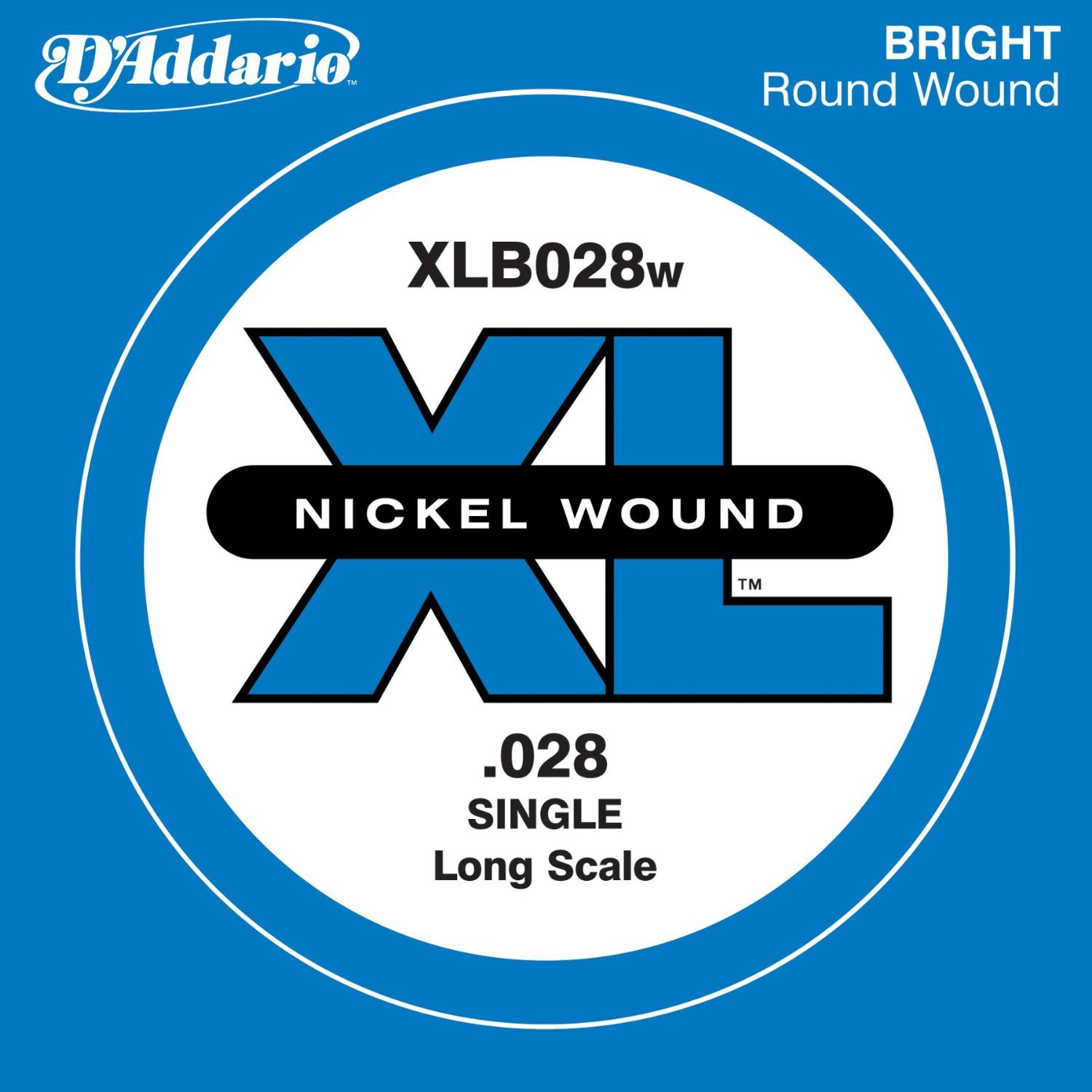 D'Addario .028 Plain Steel Long Scale Single String for Bass Guitar — image 1