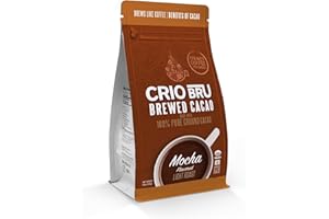 Crio Bru Brewed Cacao Mocha Flavored Light Roast - Coffee Alternative Natural Healthy Drink | Made with 100% Pure Ground Cacao Beans | 99.99% Caffeine Free, Keto, Low Carb, Paleo, Brew And Enjoy Hot or Iced (10 Ounce (Pack of 1))