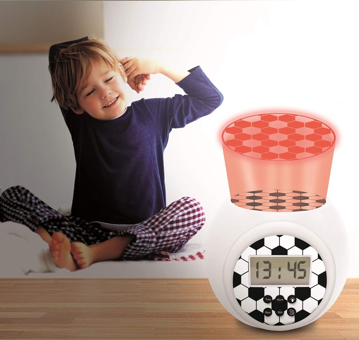LEXIBOOK Projector Alarm Clock Football with snooze function and alarm function, Night light with timer, LCD screen - Image 5
