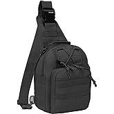 Mtgluk Tactical Sling Bag, Outdoor Durable Military Shoulder Chest Pack EDC Crossbody Daypack for Traveling Trekking (Black)