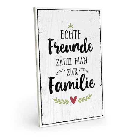 Artfaves Holzschild Mit Spruch Echte Freunde Zählt Man Zur