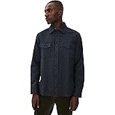 Taylor Stitch Men's The CPO Shirt, Heather Slate Twill, 17" Neck