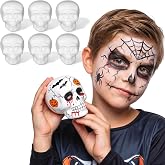 DIYEAH 6Pcs White Foam Skull Heads for Halloween Hanging Decor Lightweight Foam Skulls for Painting and Crafting Family DIY Activities