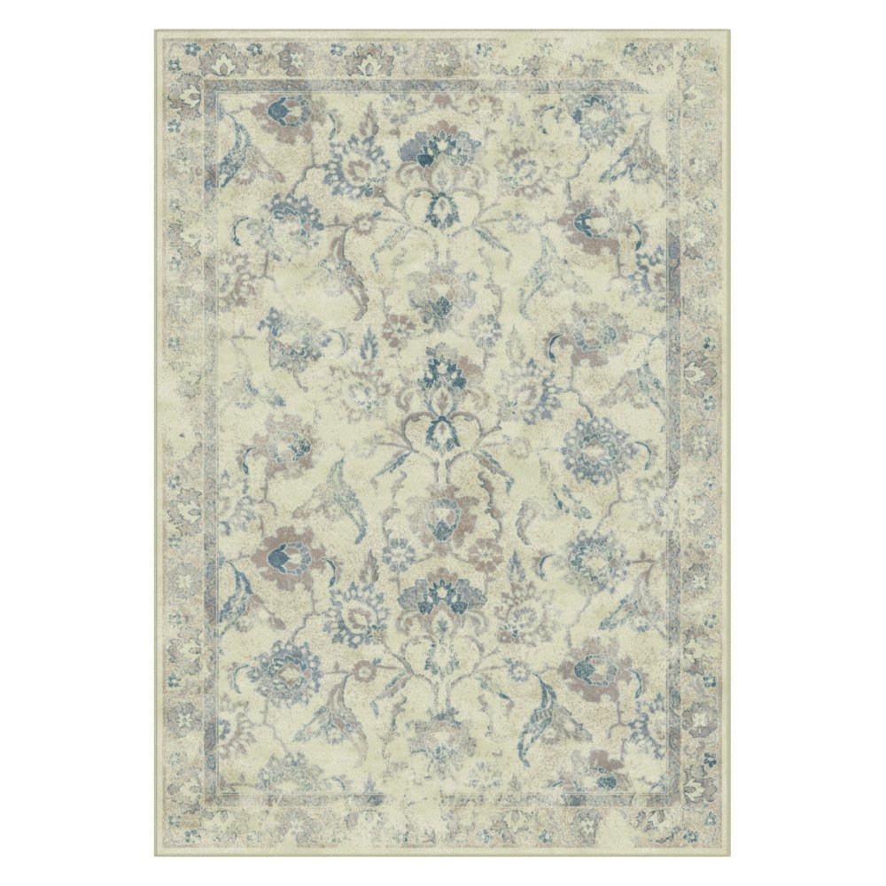 Safavieh Traditional Indoor Woven Rectangle Area Rug, Vintage Collection, VTG115, in Stone / Blue, 99 X 170 cm for Living Room, Bedroom or Any Indoor Space