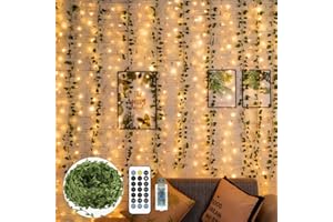 COCOSELECTED Twinkle Fairy Lights with Artificial Vines - 66ft LED String Lights for Boho Room Decor and Weddings