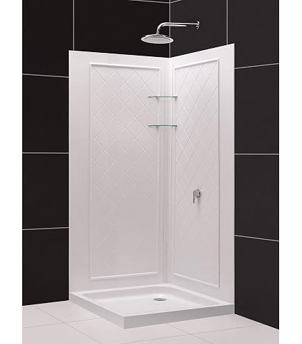 DreamLine 38 in. x 38 in. x 76 3/4 in. H Neo-Angle Shower Base and