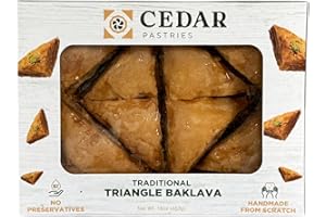 Cedar Pastries 8pc Grab N' Go Traditional Triangle Baklavas - Kosher & Halal Mediterranean Dessert Treats