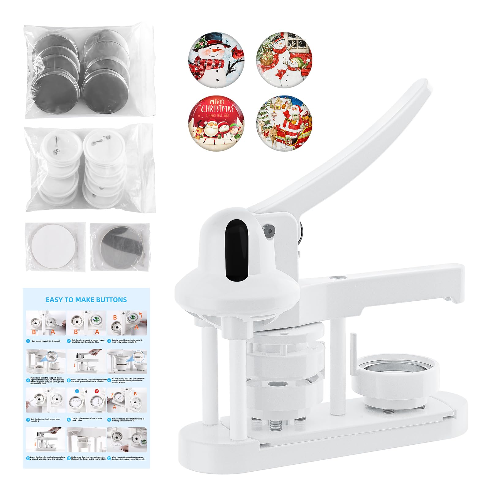 Photo 1 of Button Maker Machine,58mm(2.25 inch) Pin Maker Machine,Button Press Machine,Badge Press Machine,Craft Gifts for Kids with Free Button Supplies