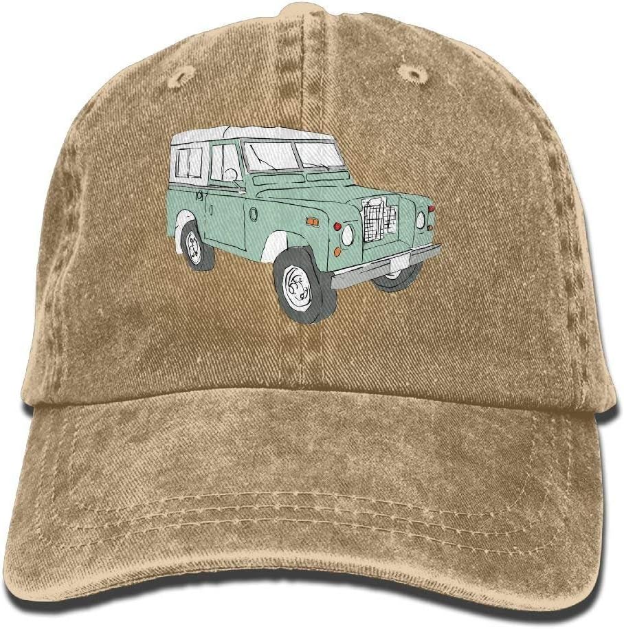 Vintage Land Rover Series Adjustable Traveler Cotton Washed Denim Hats Asphalt