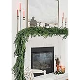 DearHouse Norfolk Pine Garland, 6 Ft Artificial Greenery Christmas Decoration for Holiday Season, Mantel Fireplace Table Runner Centerpiece (Dark Green, 6FT)