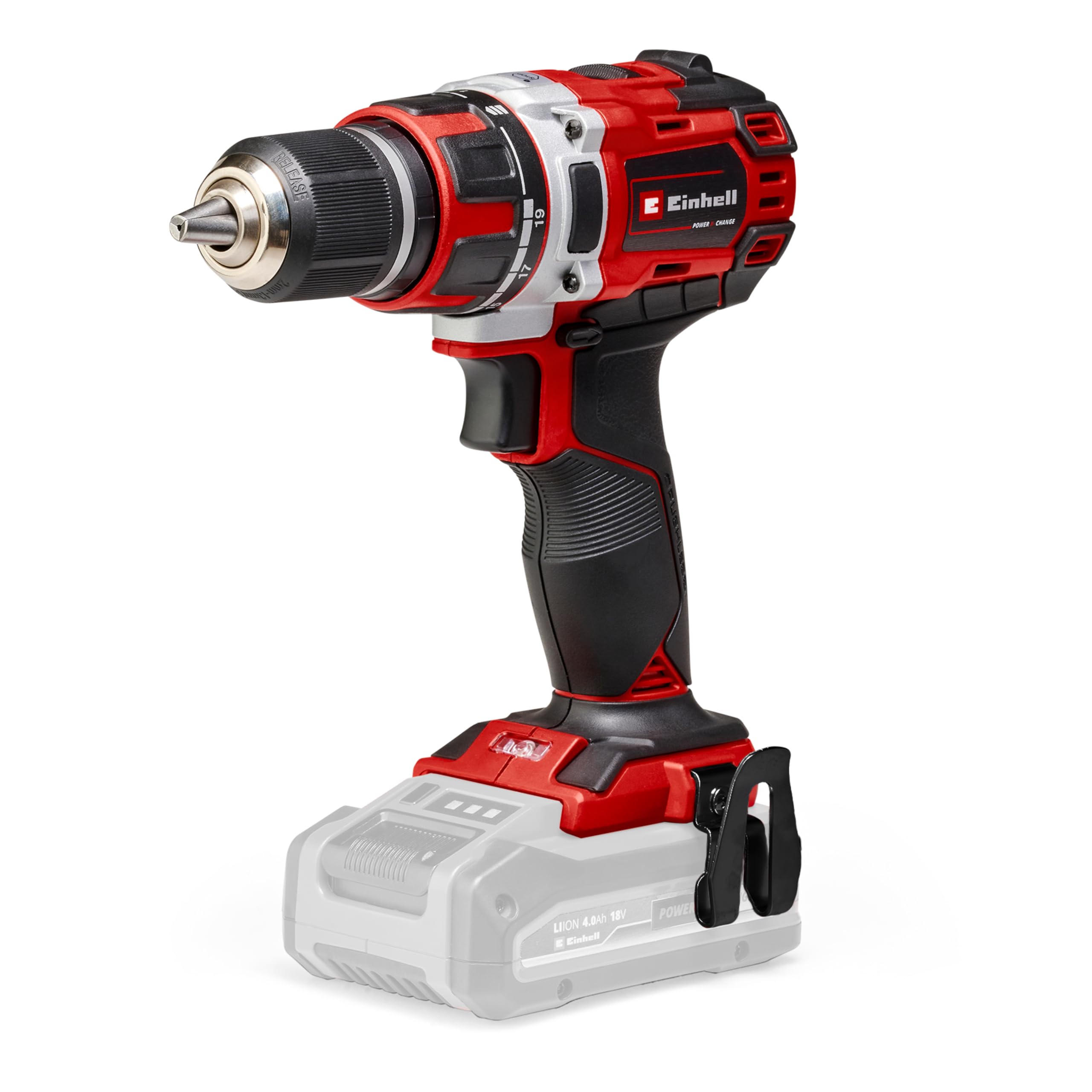 Einhell Professional Akku-Bohrschrauber TP-CD 18/50 Li BL Solo Power X-Change (18 V, Brushless, 50 Nm, 13 mm Bohrfutter, 2 Gang, 20 Drehmomentstufen, ohne Akku) Rot
