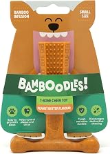 Bamboodles T-Bone Dog Chew Toy Small Peanut Butter Flavor
