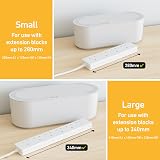 D-Line Large Cable Tidy Box White Desk TV Management Extension Block Organiser view 3