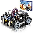 ACEBOTT Smart Robot Tank Car Kit, 4WD Remote Control Car Compatible with Arduino IDE, Electronic Programming Project/STEM Education/Science Coding Kit for 12+ Teens Adults Unique Gifts