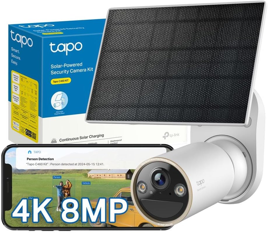Tapo C460 Kit 4K 8MP Battery Solar Outdoor Wireless Security Camera IP66