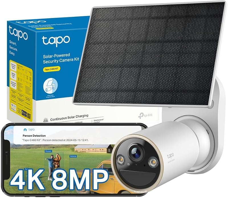 Tapo C460 Kit 4K 8MP Battery Solar Outdoor Wireless Security Camera IP66