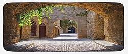 Lunarable Tuscan Kitchen Mat, Italian Street in a