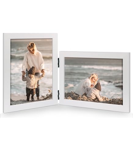 Amazon.com - JD Concept Double 5x7 Horizontal Combo, White Wood