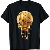 Gold Dripping Basketball Trendy Urban Respect The Drip T-Shirt