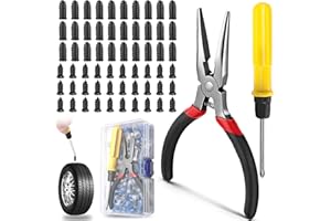 60 Pcs Tire Repair Rubber Nail Kit, 2 Sizes Screw in Tire Repair Nails, Vacuum Tire Repair Plugs, Quick Self Service Flat Tir