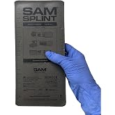 SAM Medical SAM Splint Small Flat Fold 9" x 4.25", Charcoal Gray, 1 Count | Moldable Aluminum Foam, For Fractures, Sprains &amp; Strains, 1 Count