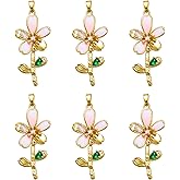 COGCHARGER Flower Charms for Jewelry Making Brass Pendants for Bracelets Earrings Necklace DIY Crafts