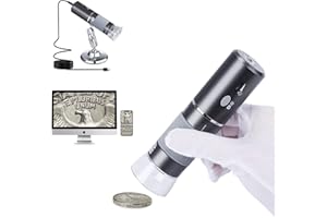 Cainda HD 4K 3840x2160P WiFi Digital Microscope Camera for iPhone Android Phone and Windows Mac PC, Wireless Handheld Microscope, Portable Microscope with Stand for Adults and Kids