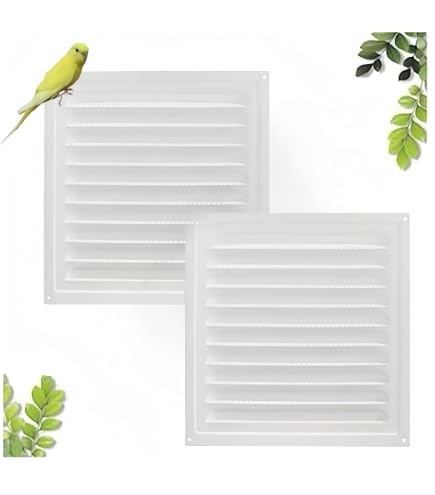 Naisfei 2-Pack Aluminum Gable Vent – 7.87″ Square Louvered Attic Vent With Insect Screen, White
