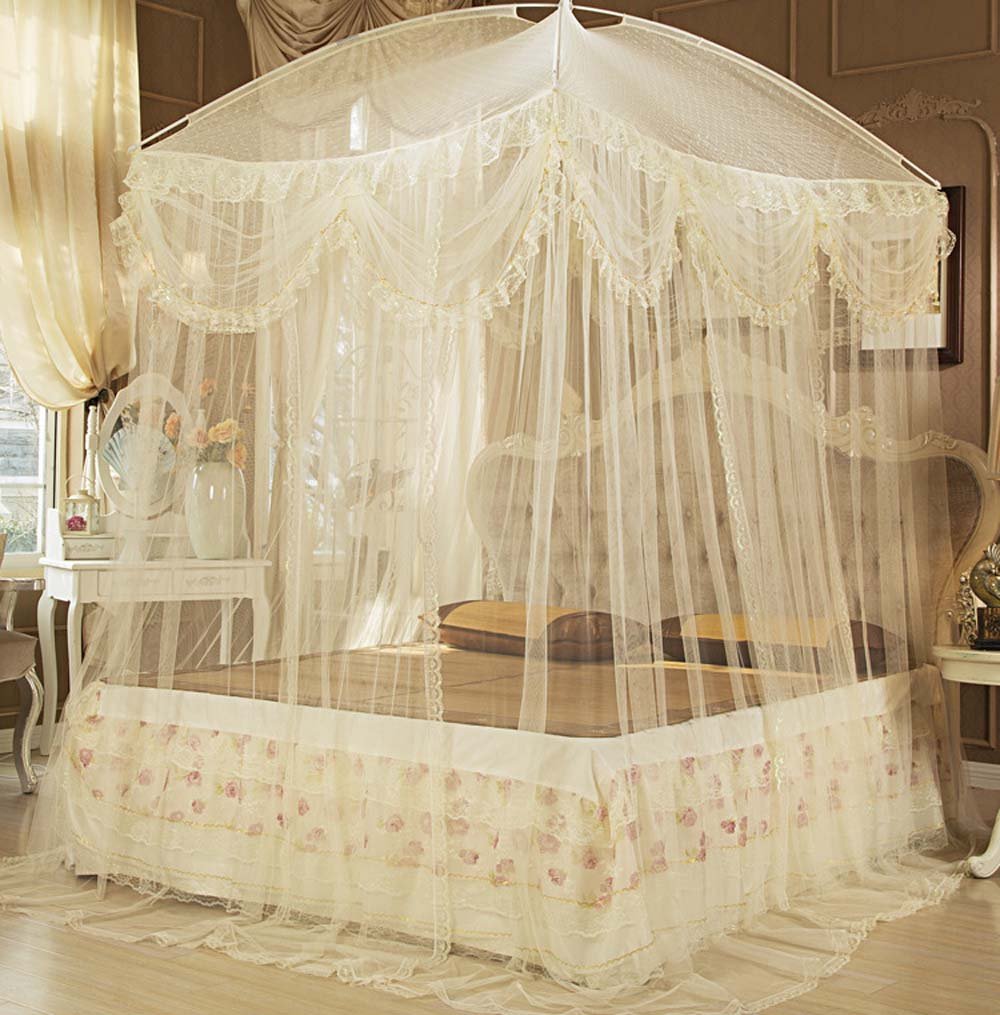 Nattey Princess Lace Canopies Mosquito Netting Canopy for Twin Full