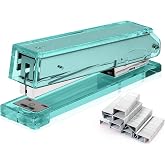 OfficeGoods Acrylic Stapler, Stylish and Compact Design, Green | Aesthetic and durable desk staple for modern office, Staples up to 15 sheets, Stationery tools for office, and school