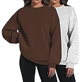 XFIFM 2 Pack Womens Oversized Sweatshirts Hoodies Long Sleeve Tops Fall Winter Clothes Crewneck Cozy Outfits Pullover Fashion