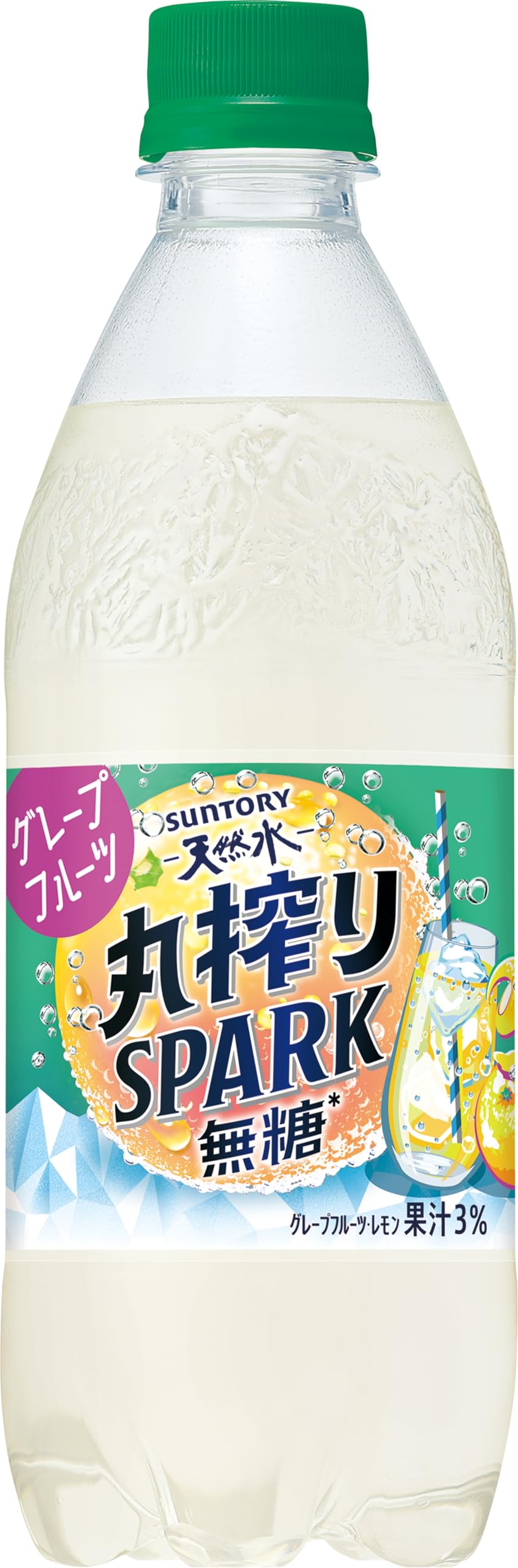 サントリー天然水 丸搾り SPARK 無糖 グレープフルーツ 果汁炭酸 500ml×24本商品画像