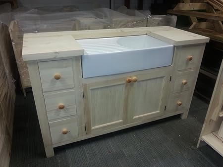 Freestanding Kitchen Unit Large For A Belfast Sink In Solid Pine Amazon Co Uk Kitchen Home