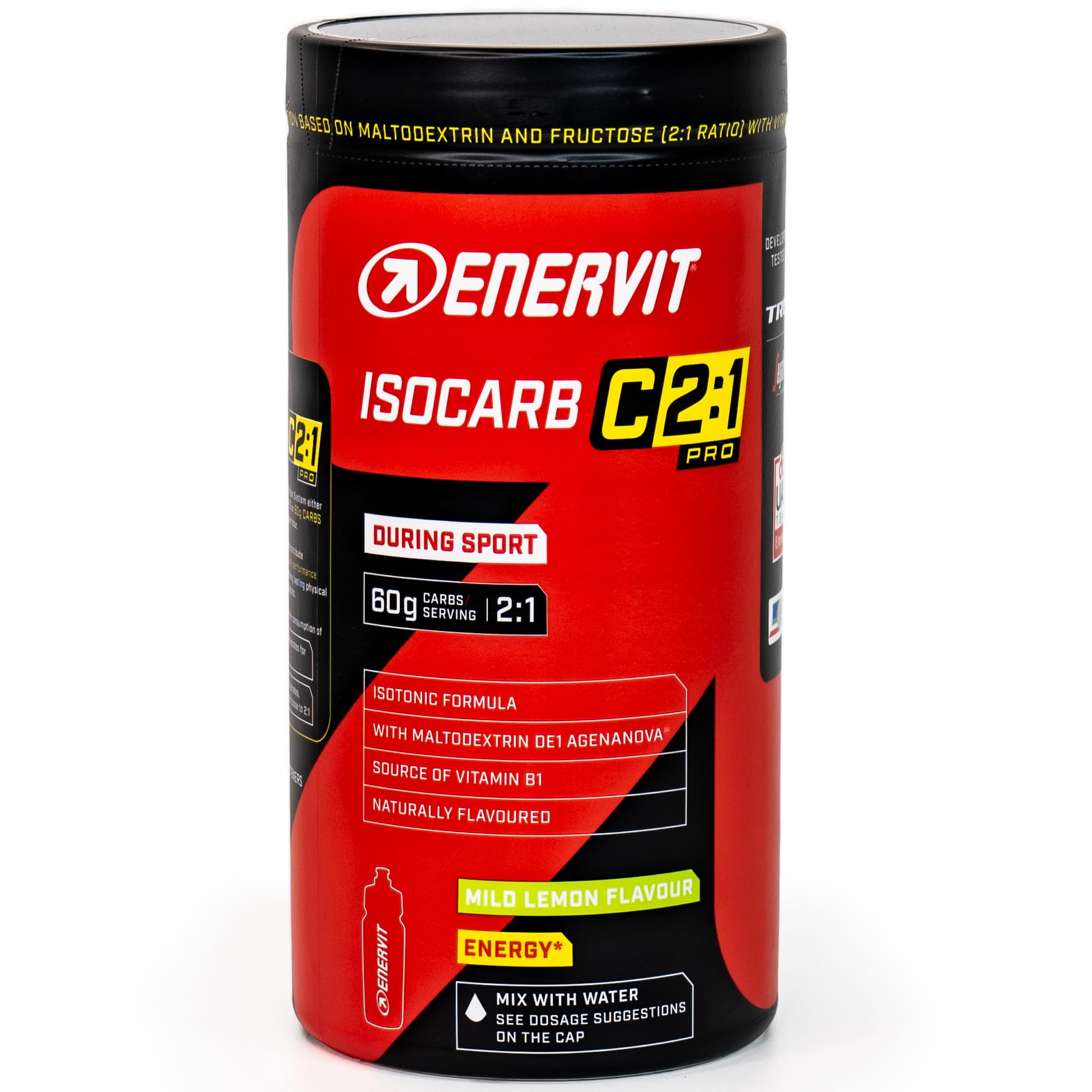 Enervit IsoCarb C2:1PRO Isotonic Drink Powder, Mild Lemon, 650g Tub