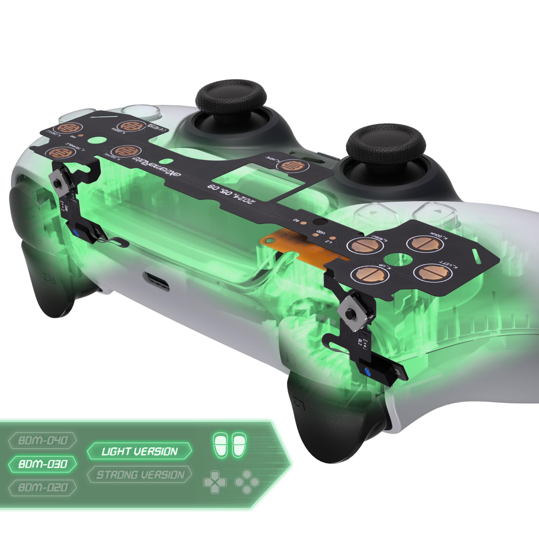 eXtremeRate Micro Switch - Light Version Tactile Clicky Hair Trigger Kit for PS5 Controller BDM-030 Shoulder Buttons, Ergonomic Micro Switch L2R2 Tactile L1R1 Buttons Mouse Click for PS5 Controller