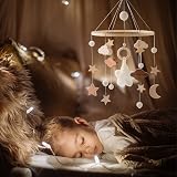 Promise Babe Baby Wind Chimes Moon Stars Mobile Handmade Crochet Wood view 5