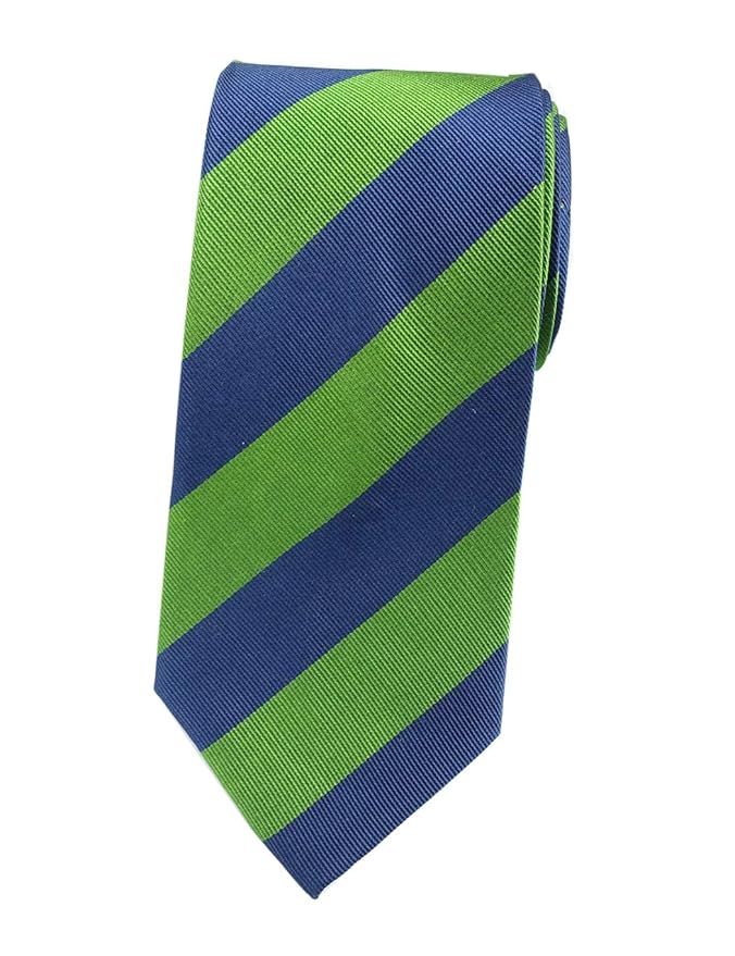 Buy Towergem Extra Long 100 Silk Tie Men's Green/Blue Striped Silk