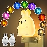 Bunny Night Lights Plug Into Wall [2 Pack], Kawaii