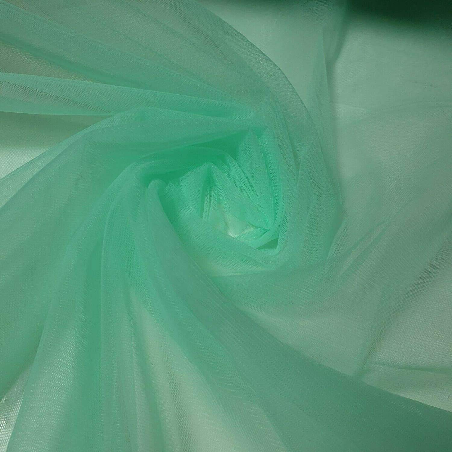 *Clearence*Wedding Arch MESH NET Fabric Sash Bows Wedding Table Runner (150cm Wide) by The Meter (Mint, 5 Meter) — image 1