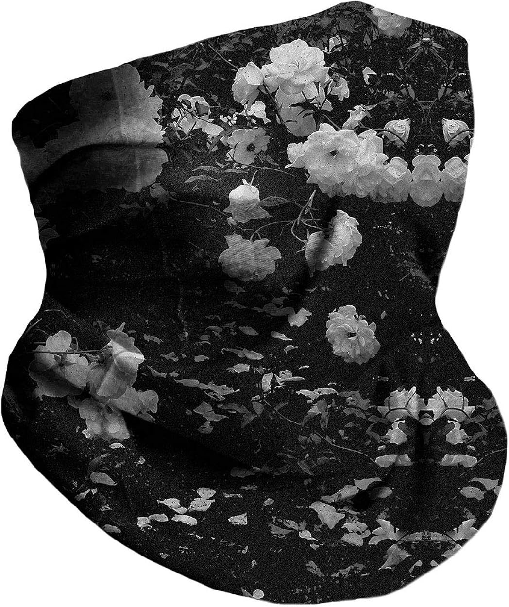 Into the Am Black Rose Multi-Functional Face Cover Seamless Bandana: Clothing