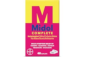 Midol Complete Menstrual Pain Relief Caplets, 40 Count - Provides Cramp, Headache, and Bloating Relief