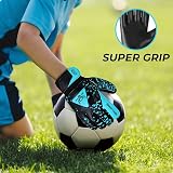 BEAST RAGE Kids Goalkeeper Gloves Aqua Size 4 Dual Wrist Support Grip Palm view 5